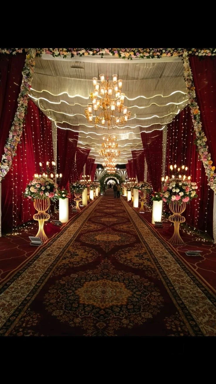 Beautiful outdoor garden wedding setting at Bandhan Paradise